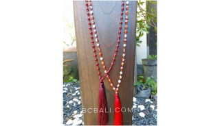 ceramic beads necklace tassels fashion two color